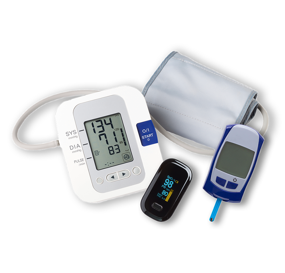 Multiple remote patient monitoring devices.
